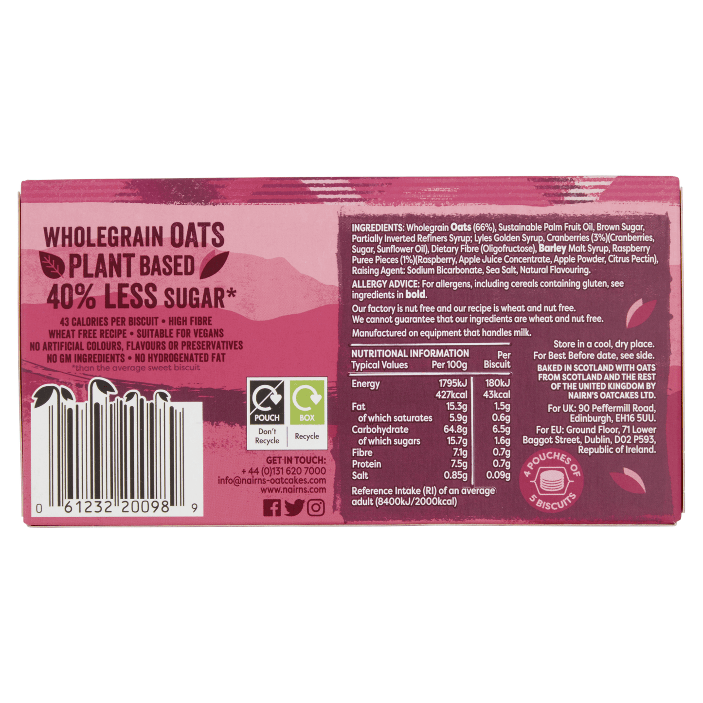 Nairn's Mixed Berries Oat Biscuits 200g - UK Food & Drink - 61232200989