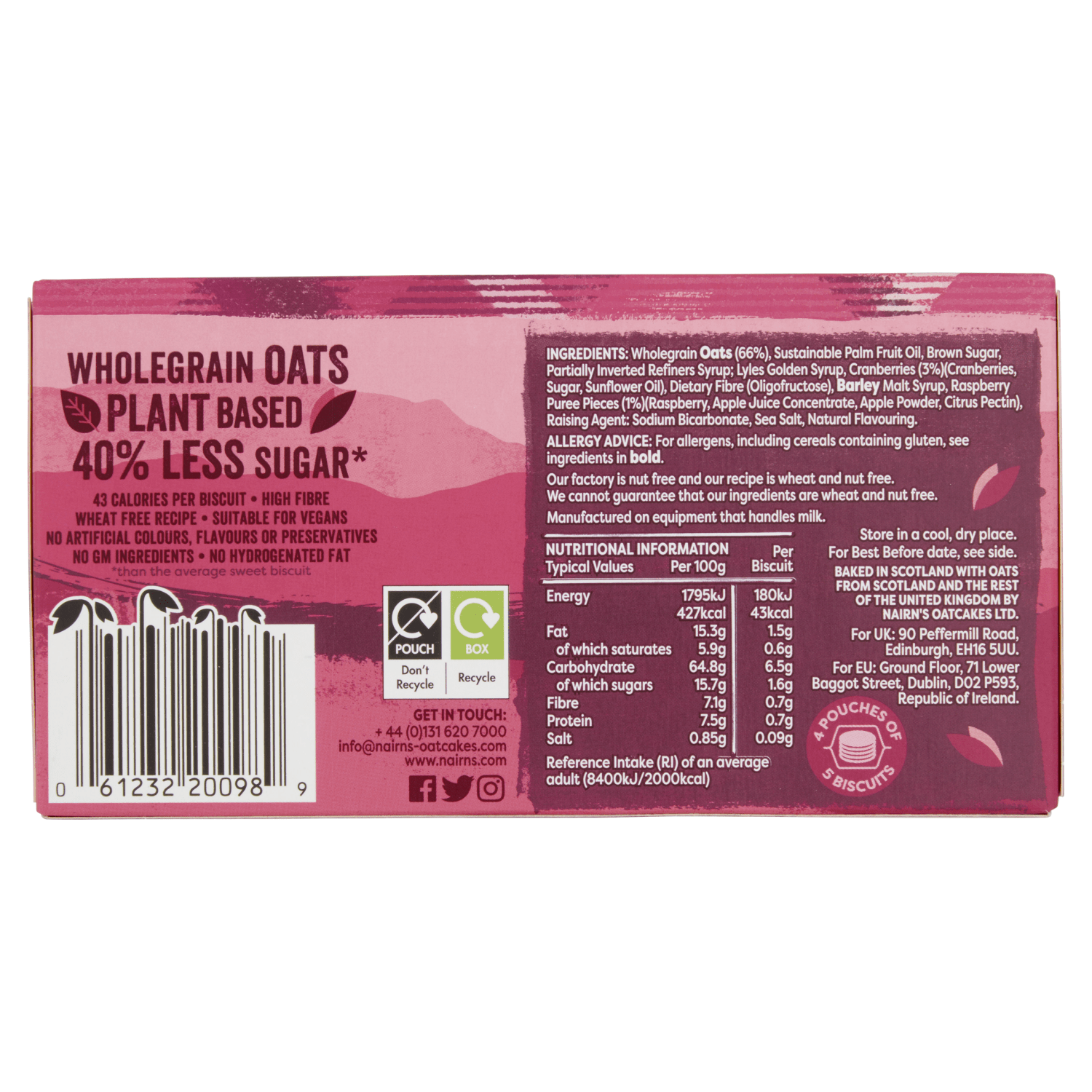 Nairn's Mixed Berries Oat Biscuits 200g - UK Food & Drink - 61232200989