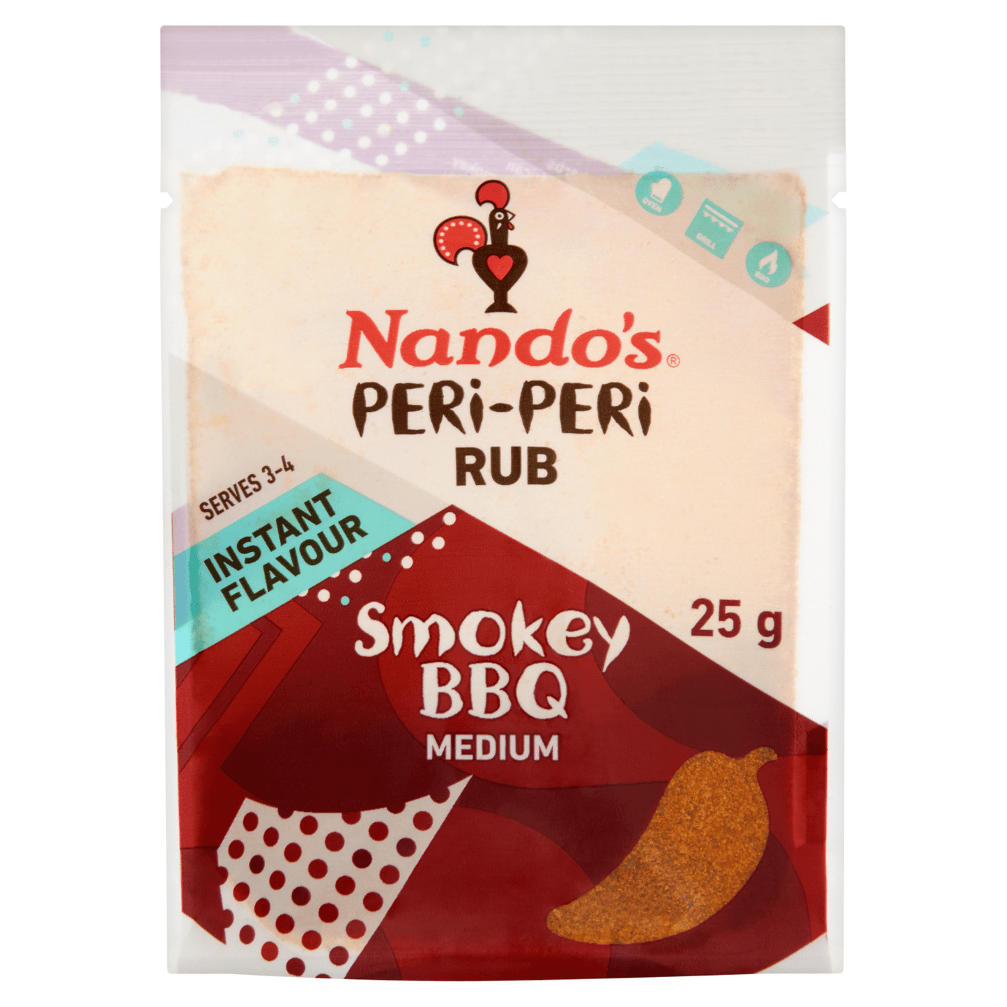 Nando's Peri - Peri Rub Smokey BBQ Medium 25g - UK Food & Drink - 5039303000849