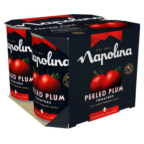 Napolina Peeled Plum Tomatoes in a Rich Tomato Juice 4 x 400g - UK Food & Drink - 5010061242573