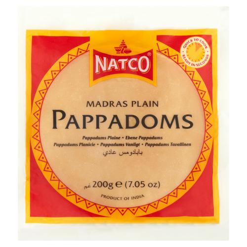Natco Madras Plain Pappadoms 200g - UK Food & Drink - 5013531730648