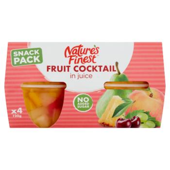 Nature's Finest Fruit Cocktail in Juice 4 x 120g (480g) - UK Food & Drink - 5010188001176
