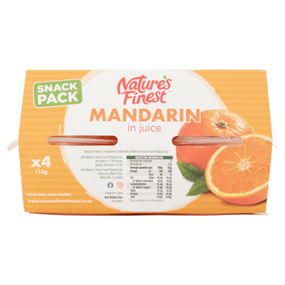 Nature's Finest Mandarin in Juice 4 x 113g (452g) - UK Food & Drink - 5010188001077