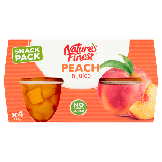 Natures Finest Peach in Juice 4 x 120g (480g) - UK Food & Drink - 5010188000599