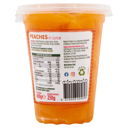Nature's Finest Peach in Juice 400g - UK Food & Drink - 9310006005628