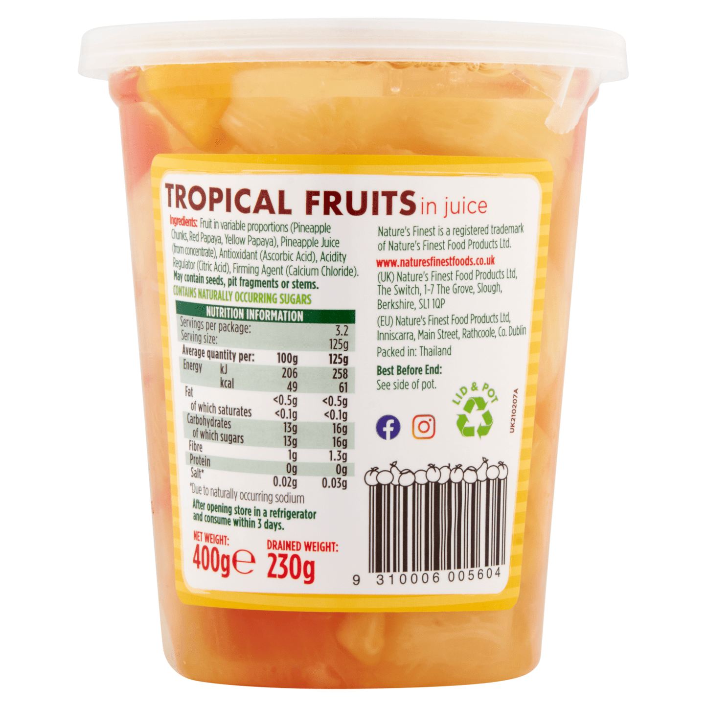 Nature's Finest Tropical Fruits in Juice 400g - UK Food & Drink - 9310006005604
