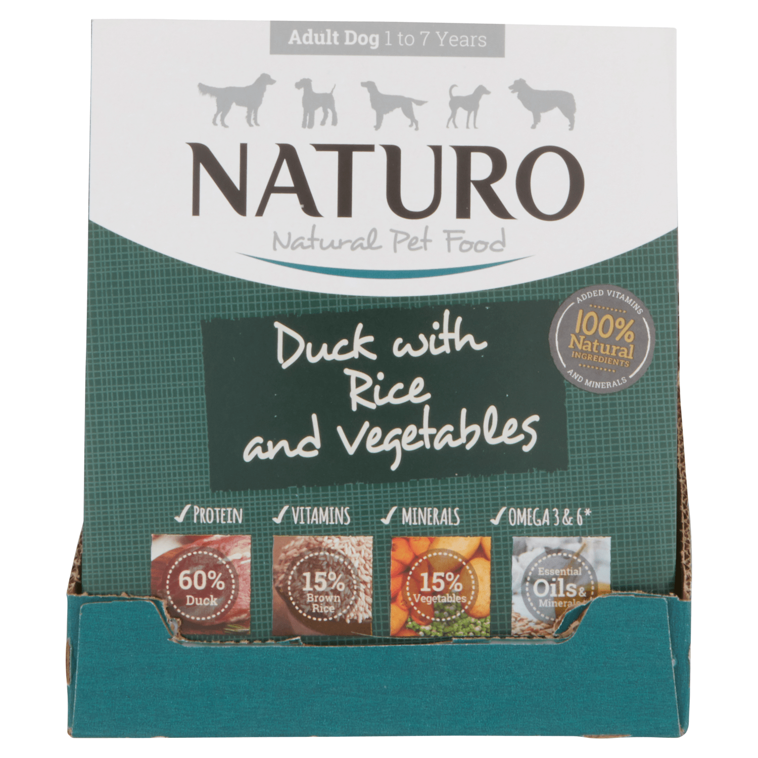 Naturo Natural Dog Food Duck with Rice & Vegetables Adult Dog 1 - 7 Years 400g - UK Food & Drink - 5010708764000