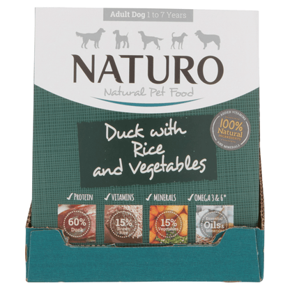 Naturo Natural Dog Food Duck with Rice & Vegetables Adult Dog 1 - 7 Years 400g - UK Food & Drink - 5010708764000