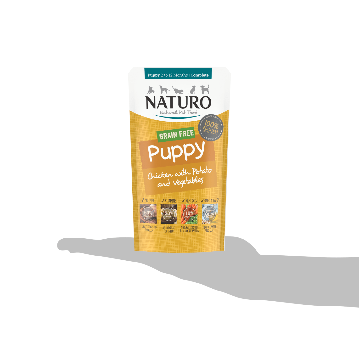 Naturo Natural Dog Food Puppy Chicken with Potato & Vegetables Puppy Dog 2 - 12 Months 150g - UK Food & Drink - 5010708815054