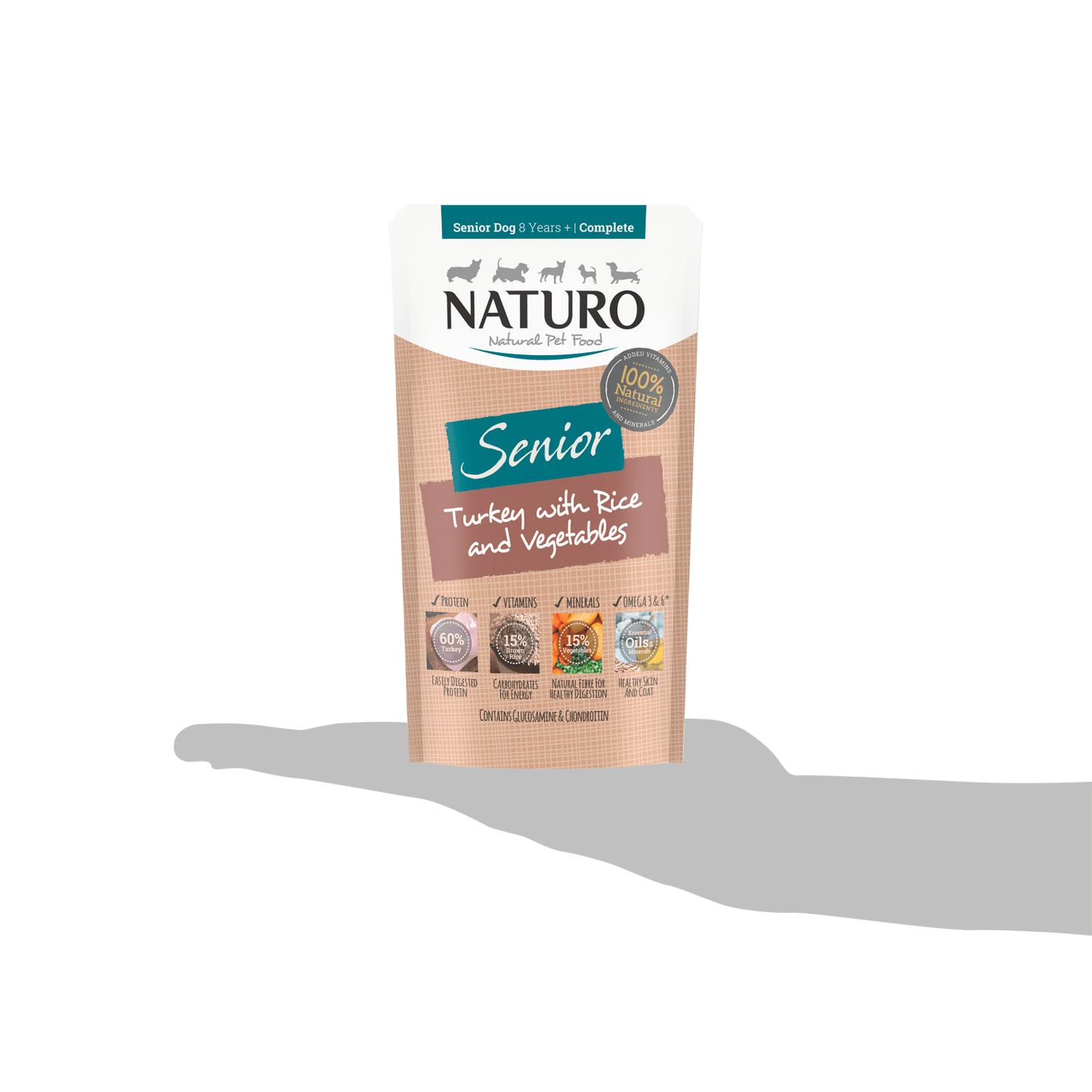 Naturo Natural Dog Food Turkey with Rice and Vegetables Senior Dog 8 Years+ 150g - UK Food & Drink - 5010708815061