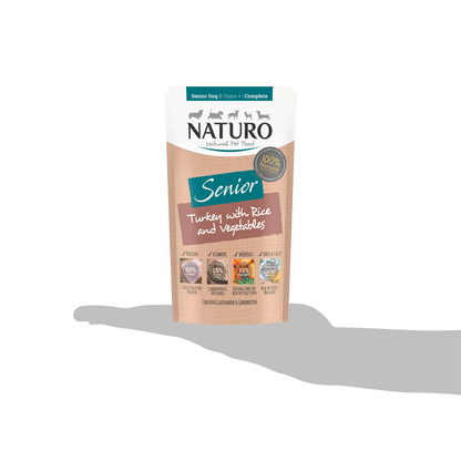 Naturo Natural Dog Food Turkey with Rice and Vegetables Senior Dog 8 Years+ 150g - UK Food & Drink - 5010708815061