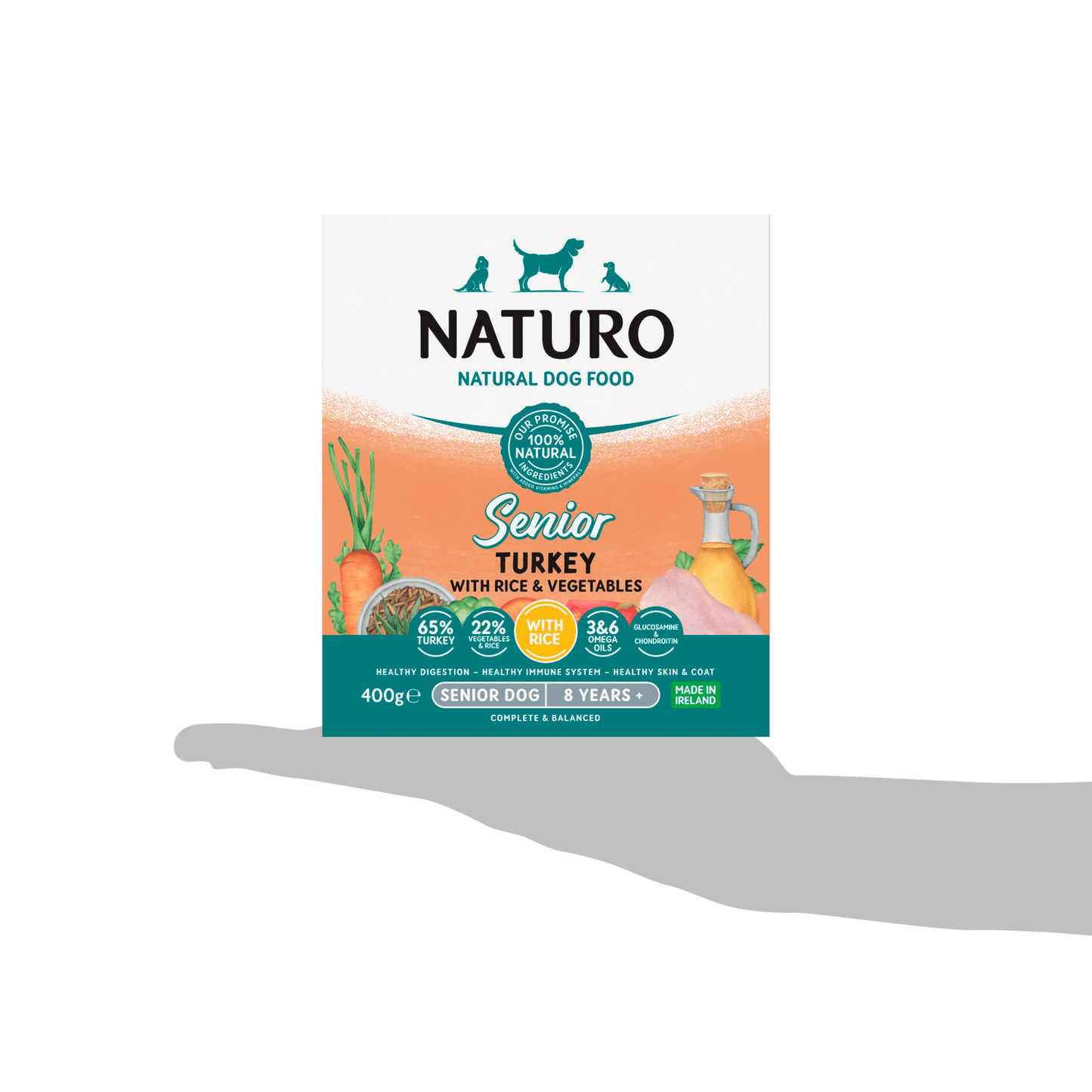 Naturo Natural Pet Food Turkey with Rice and Vegetables Senior Dog 8 Years+ 400g - UK Food & Drink - 5010708744002