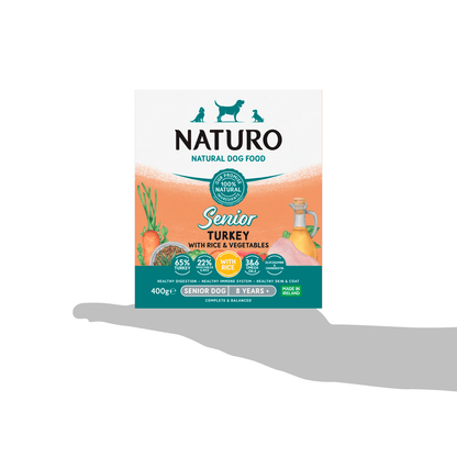 Naturo Natural Pet Food Turkey with Rice and Vegetables Senior Dog 8 Years+ 400g - UK Food & Drink - 5010708744002