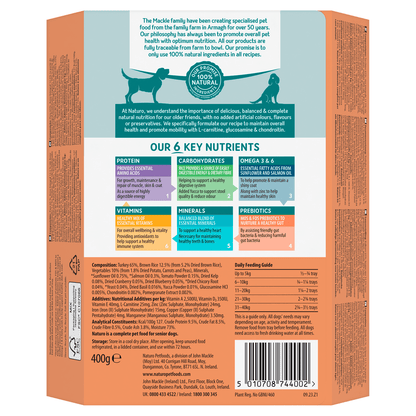 Naturo Natural Pet Food Turkey with Rice and Vegetables Senior Dog 8 Years+ 400g - UK Food & Drink - 5010708744002