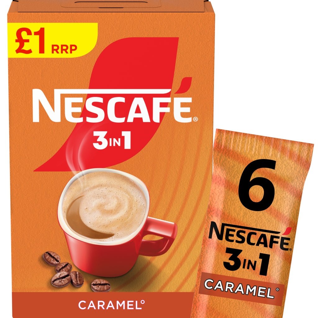 Nescafé 3 in 1 Caramel 6 x 16g (96g) - UK Food & Drink - 8445291282223