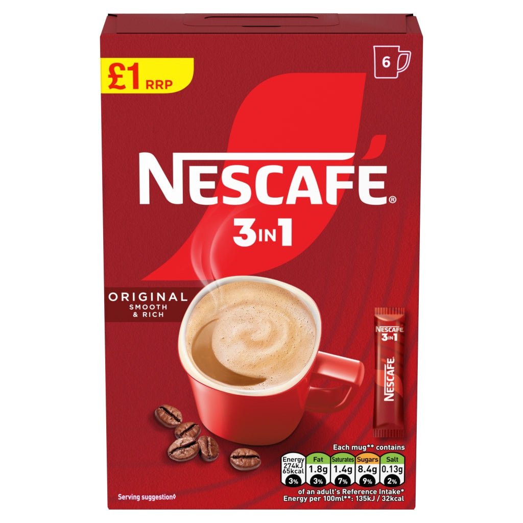 Nescafé 3 in 1 Original 6 x 16g (96g) - UK Food & Drink - 8445291282100