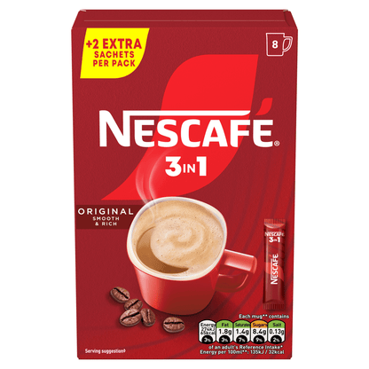 Nescafe 3 in 1 Original 8 x 16g (128g) - UK Food & Drink - 8445291303966