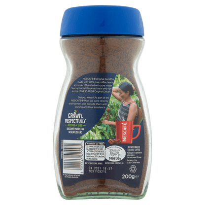 Nescafe Original Decaff Instant Coffee 200g - UK Food & Drink - 5011546415581