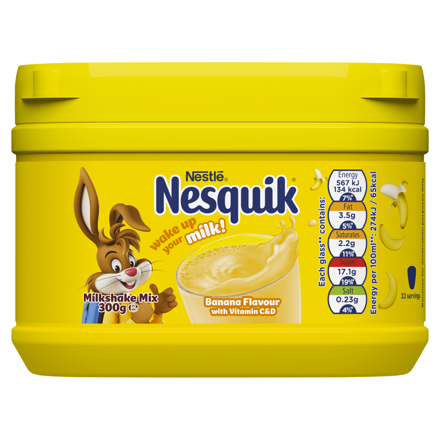 Nesquik Banana Flavour Milkshake Mix 300g - UK Food & Drink - 7613031513093