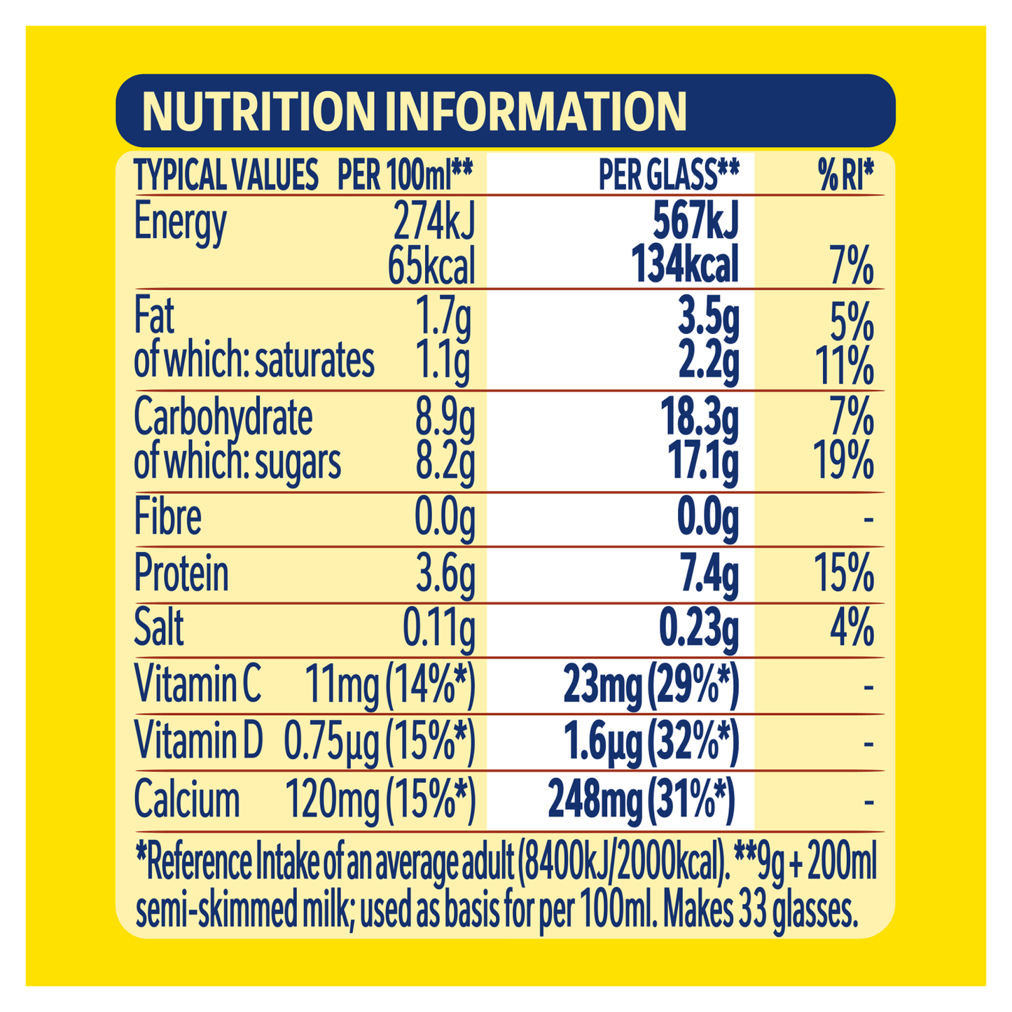 Nesquik Banana Flavour Milkshake Mix 300g - UK Food & Drink - 7613031513093