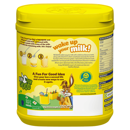 Nesquik® Banana Milkshake Powder 500g Tub - UK Food & Drink - 8445290293312