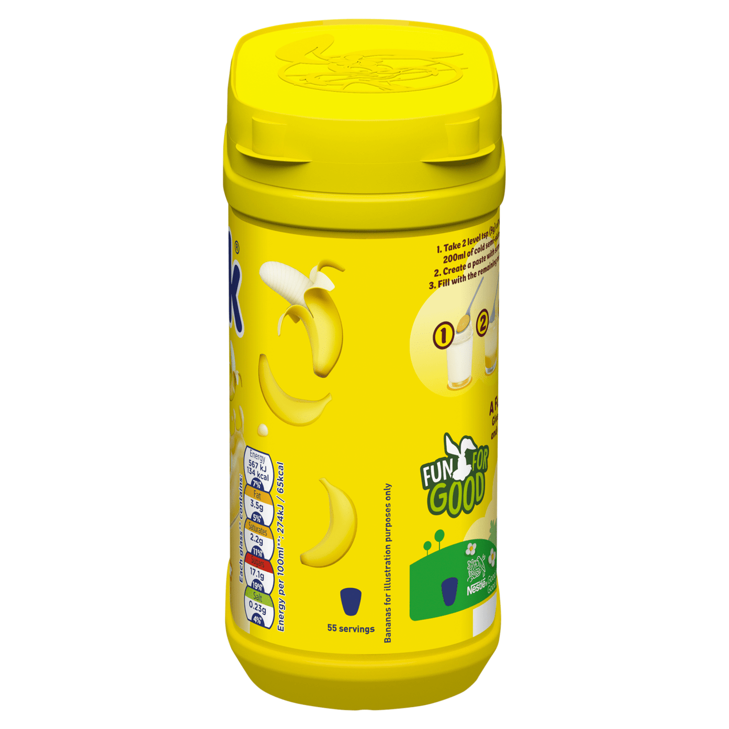 Nesquik® Banana Milkshake Powder 500g Tub - UK Food & Drink - 8445290293312