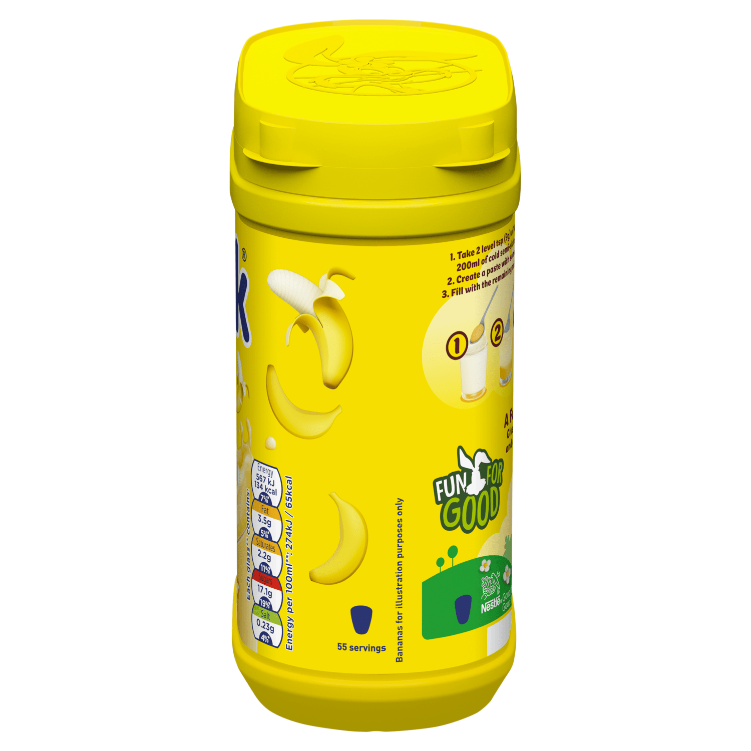 Nesquik® Banana Milkshake Powder 500g Tub - UK Food & Drink - 8445290293312