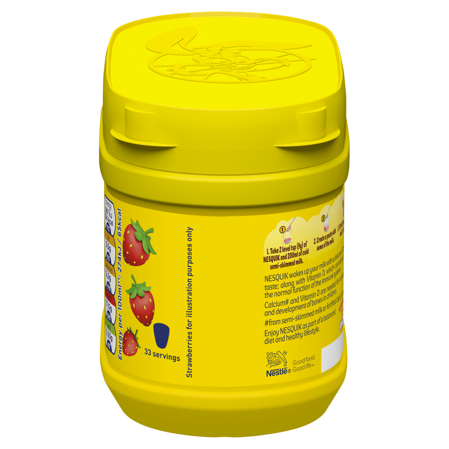 Nesquik Strawberry Flavour with Vitamin C&D Milkshake Mix 300g - UK Food & Drink - 7613031513000