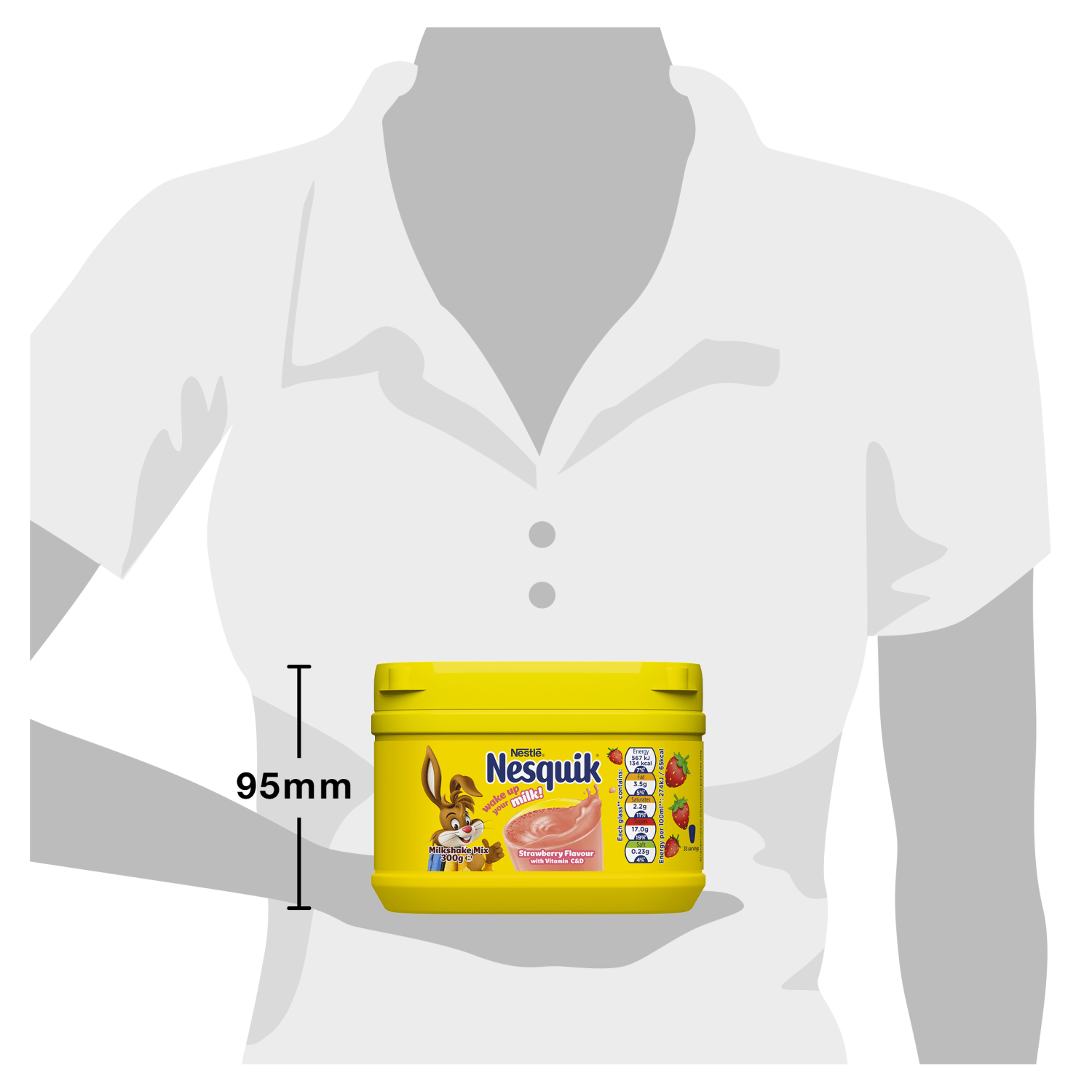 Nesquik Strawberry Flavour with Vitamin C&D Milkshake Mix 300g - UK Food & Drink - 7613031513000