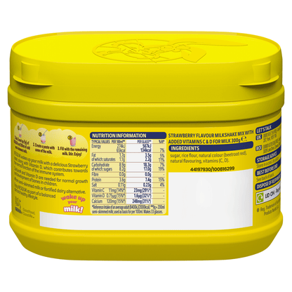 Nesquik Strawberry Flavour with Vitamin C&D Milkshake Mix 300g - UK Food & Drink - 7613031513000