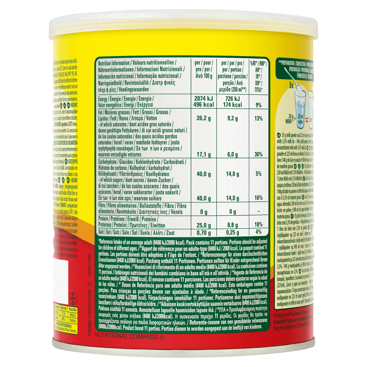 Nido Instant Full Cream Milk Powder 400g - UK Food & Drink - 8715000998630