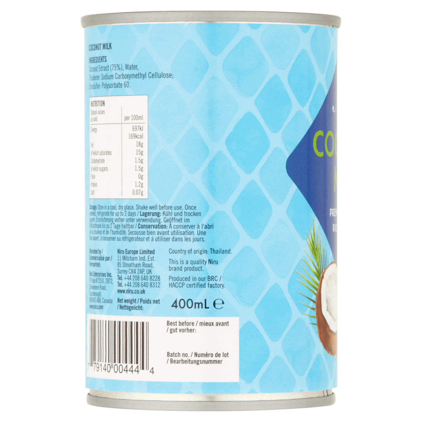 Niru Coconut Milk 400ml - UK Food & Drink - 779140004444