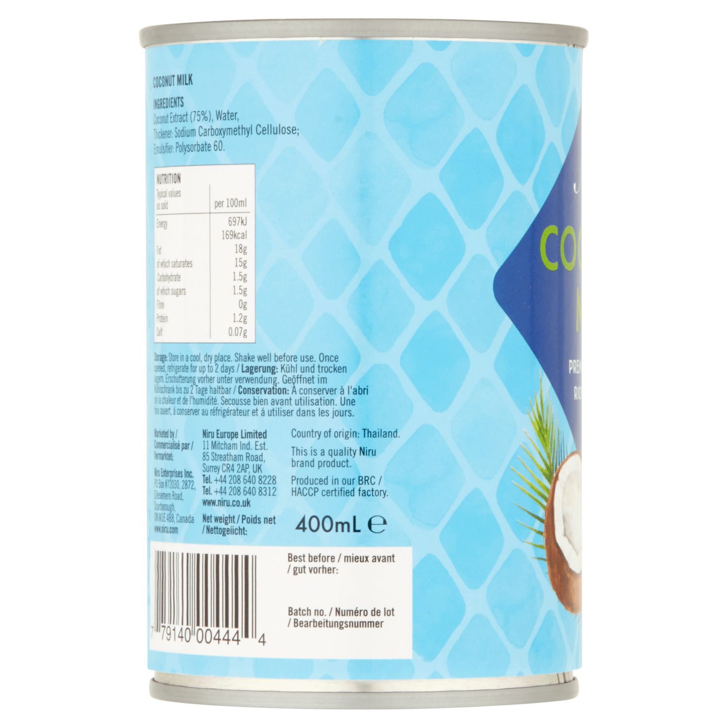 Niru Coconut Milk 400ml - UK Food & Drink - 779140004444