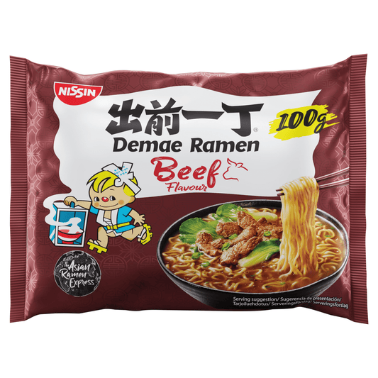 Nissin Beef Flavour Demae Ramen 100g - UK Food & Drink - 8712429350209