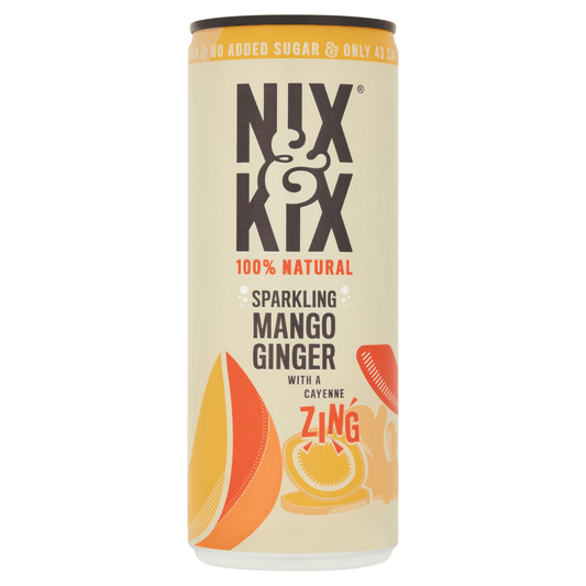 Nix&Kix Sparkling Mango Ginger 250ml - UK Food & Drink - 5060433990250