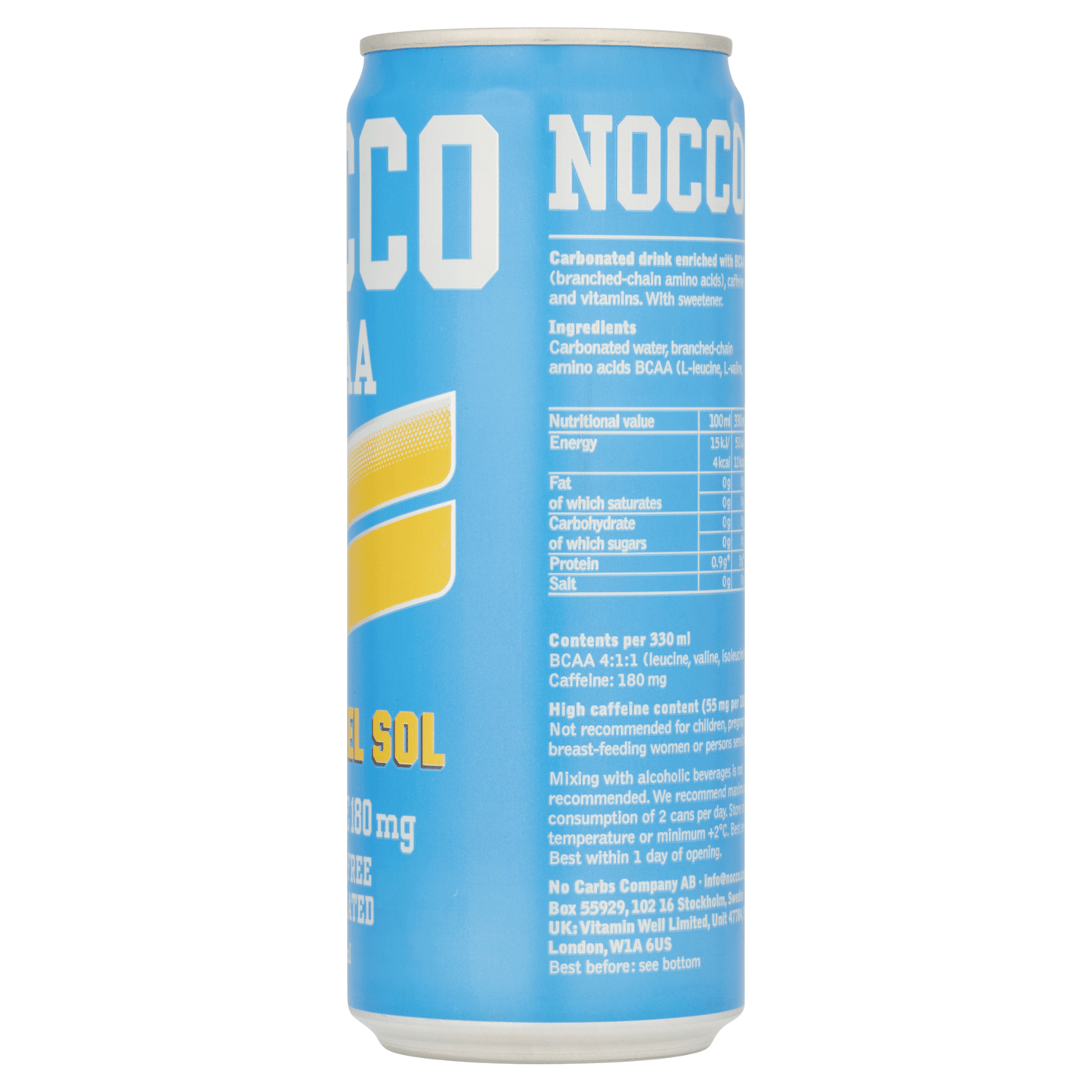 Nocco BCAA Lim‚Äîn Del Sol 330ml - UK Food & Drink - 7340131601947