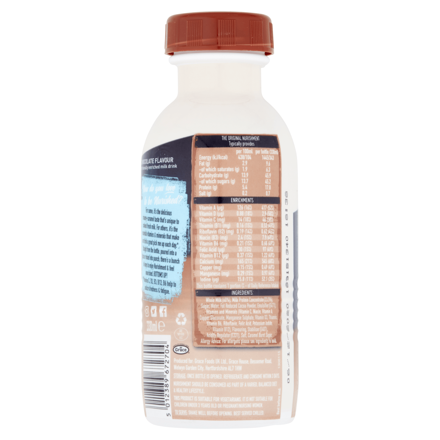 Nurishment Original Chocolate Flavour Milk Drink 330ml - UK Food & Drink - 5012389672704