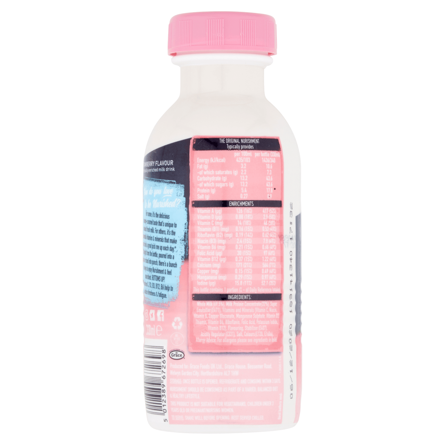 Nurishment Original Strawberry Flavour Milk Drink 330ml - UK Food & Drink - 5012389672698