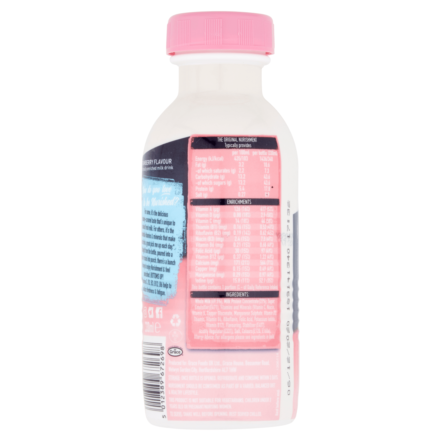 Nurishment Original Strawberry Flavour Milk Drink 330ml - UK Food & Drink - 5012389672698