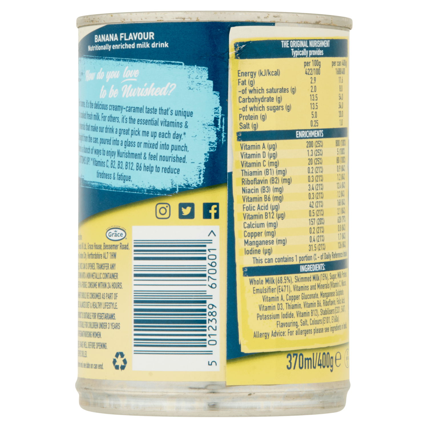 Nurishment The Original Banana Flavour 400g - UK Food & Drink - 5012389670601