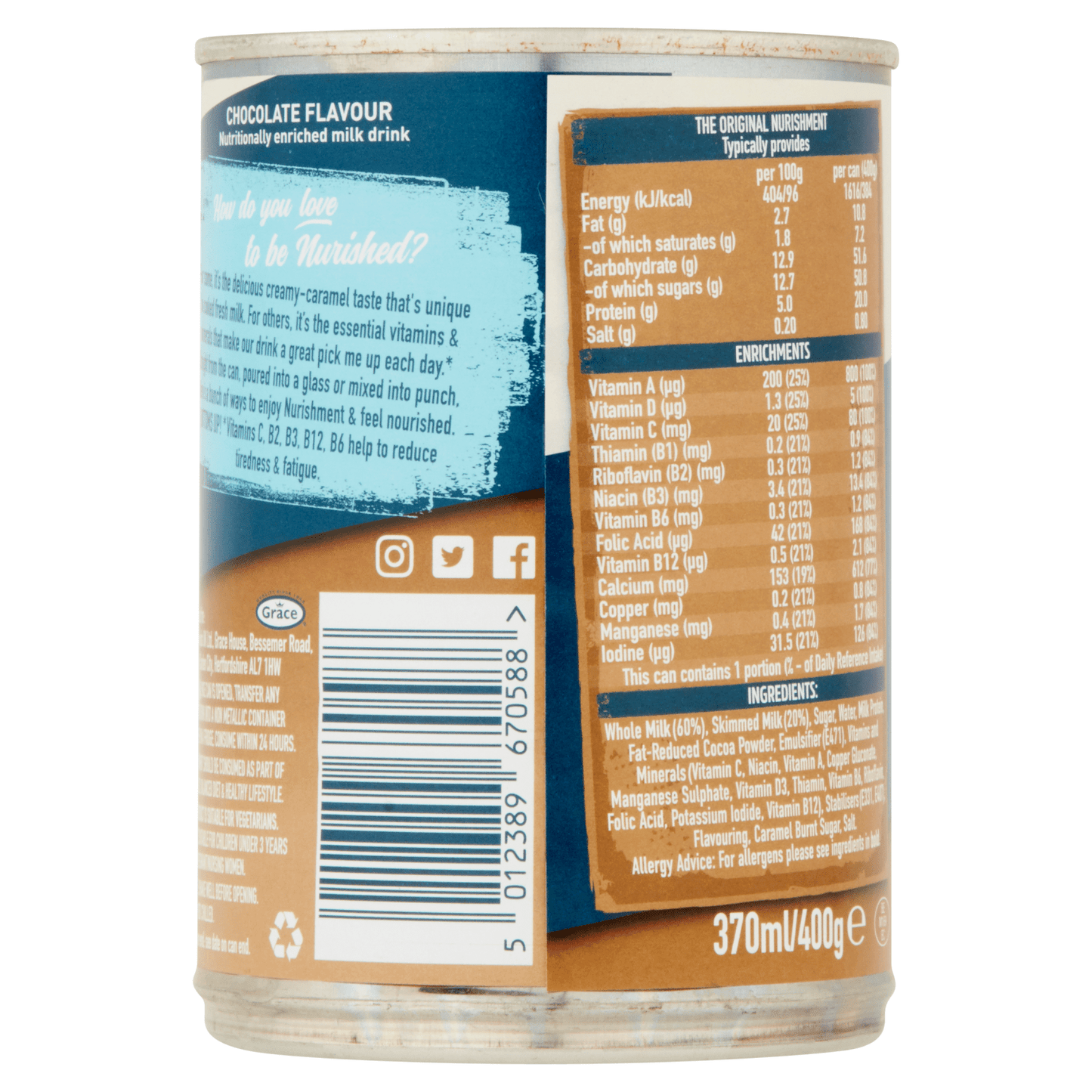 Nurishment The Original Chocolate Flavour 400g - UK Food & Drink - 5012389670588