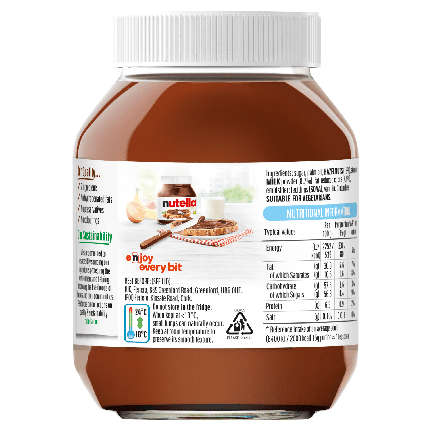 Nutella Hazelnut Spread with Cocoa 1kg - UK Food & Drink - 3017624010701