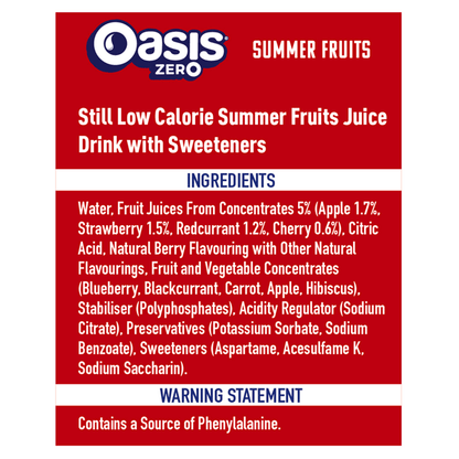 Oasis Summer Fruits Light 500ml - UK Food & Drink - 54493049