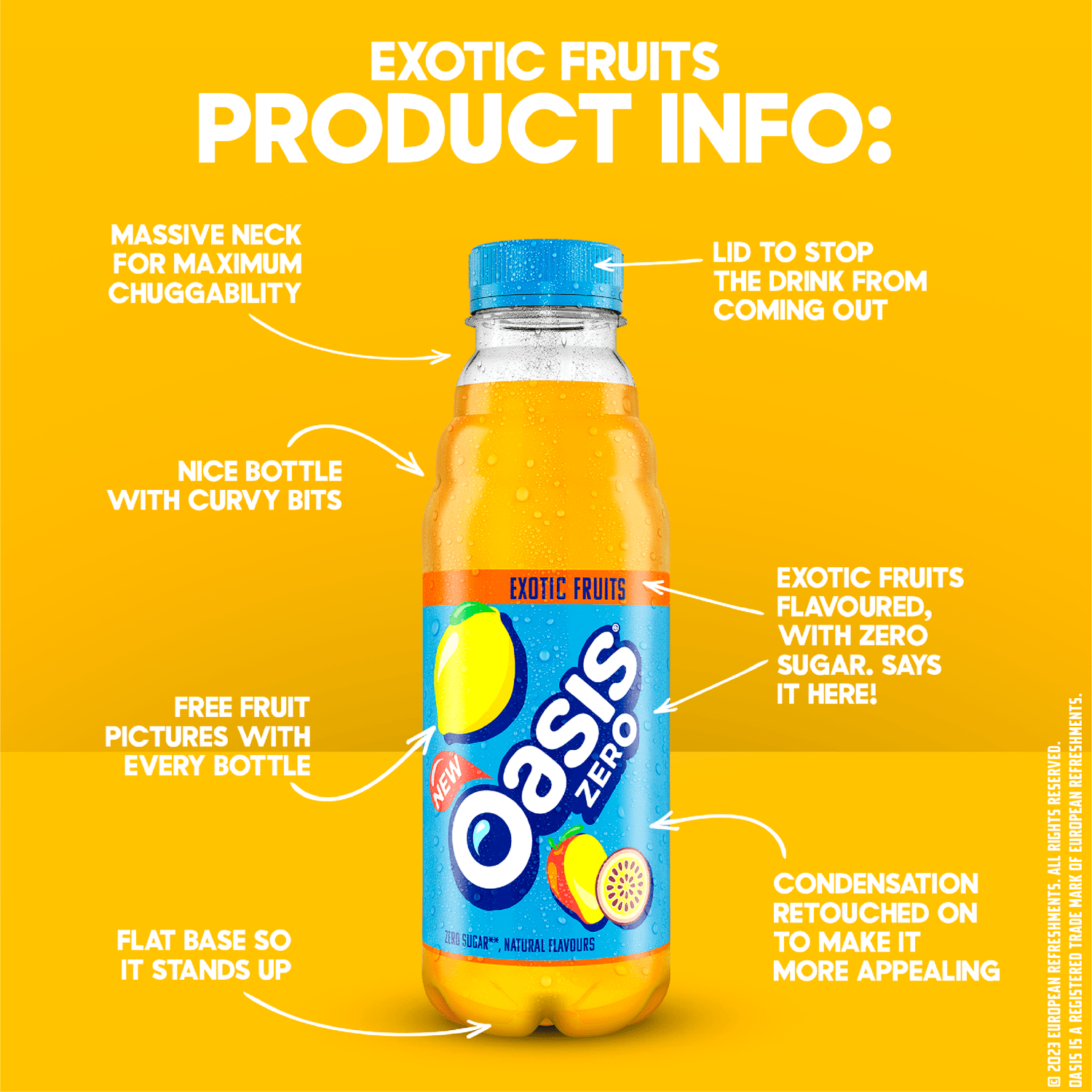 Oasis Zero Exotic Fruits 500ml - UK Food & Drink - 5449000035295