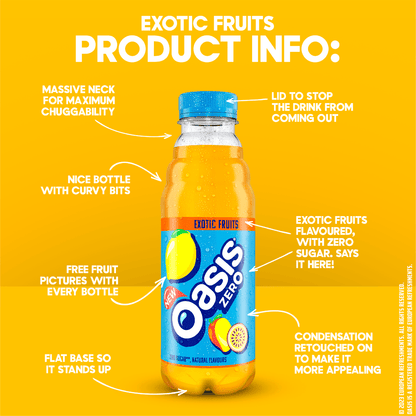 Oasis Zero Exotic Fruits 500ml - UK Food & Drink - 5449000035295