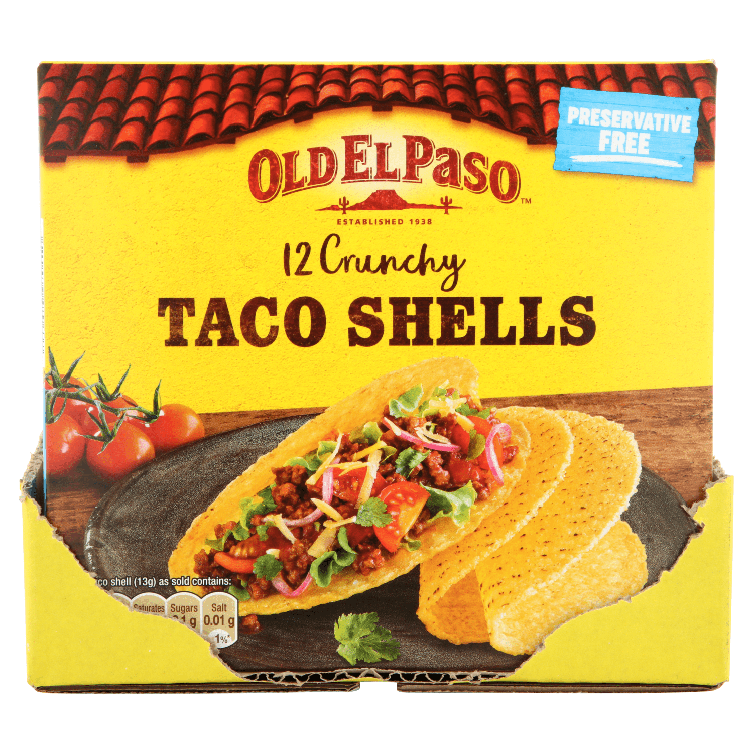 Old El Paso 12 Crunchy Taco Shells 156g - UK Food & Drink - 8410076480637
