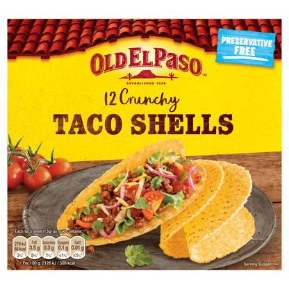 Old El Paso 12 Crunchy Taco Shells 156g - UK Food & Drink - 8410076480637