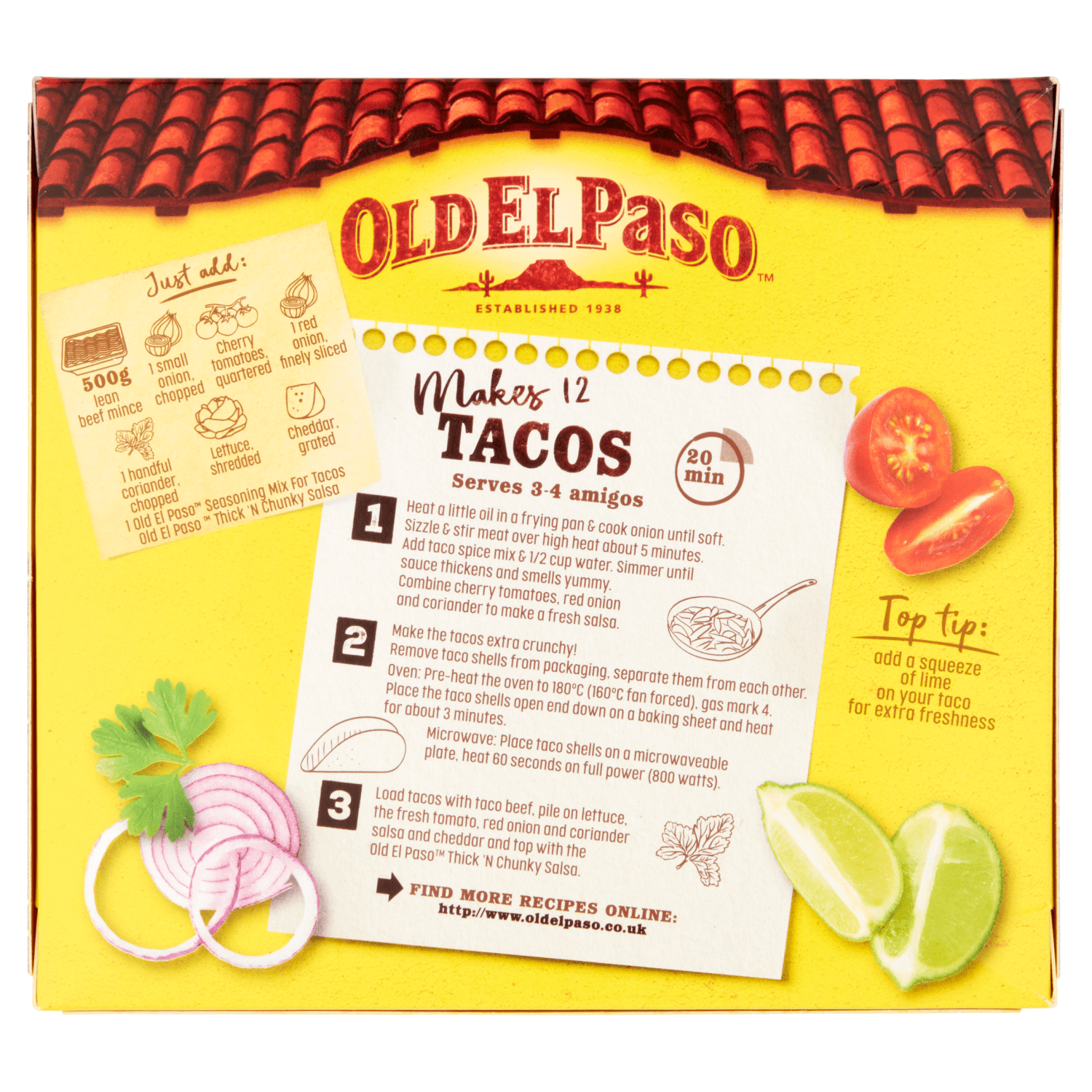 Old El Paso 12 Crunchy Taco Shells 156g - UK Food & Drink - 8410076480637