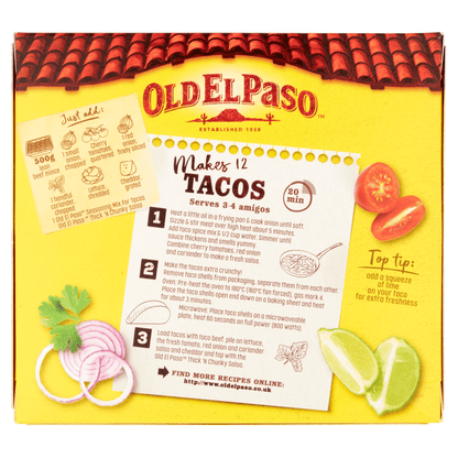 Old El Paso 12 Crunchy Taco Shells 156g - UK Food & Drink - 8410076480637