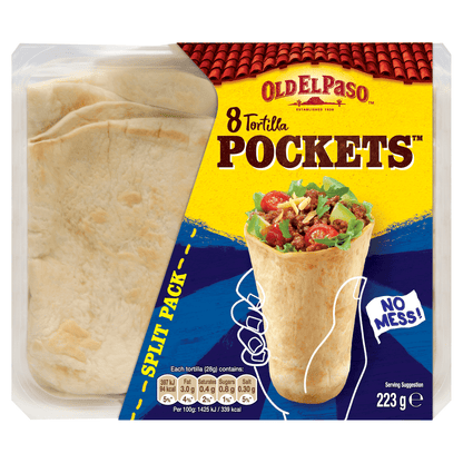 Old El Paso 8 Tortilla Pockets 223g - UK Food & Drink - 8410076474643